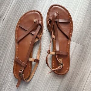 MIA Tan Leather Strappy Sandals